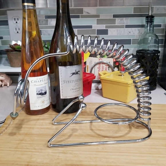 Tabletop Wine Bottle Rack Silver Chrome‎ Wine Caddy - Picture 2 of 4